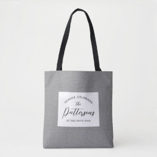 Bolsa Tote Sacola do estado do monograma da família de