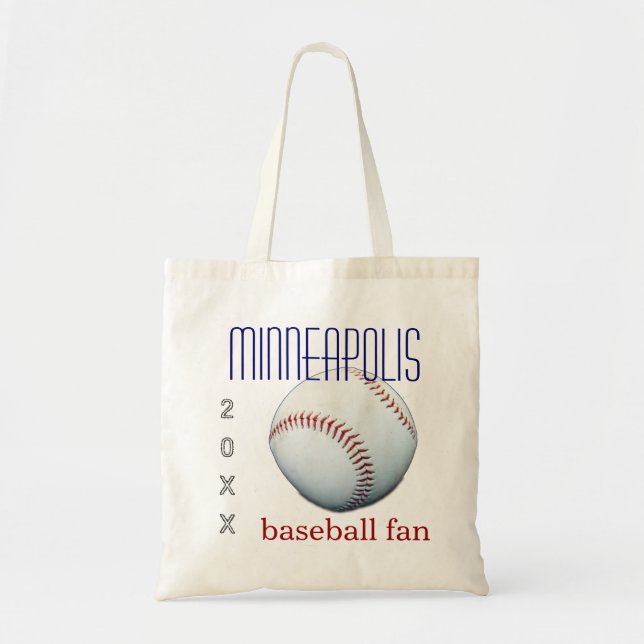 Bolsa Tote Sacola do fã de basebol de Minneapolis (Frente)