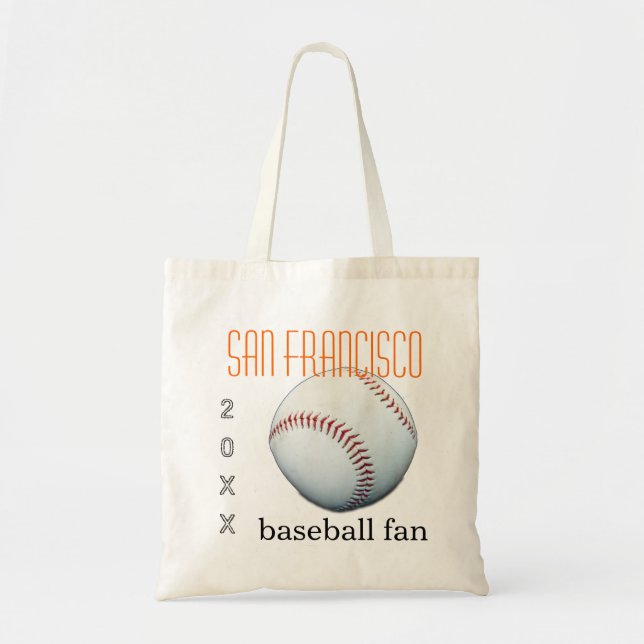 Bolsa Tote Sacola do fã de basebol de San Francisco (Frente)
