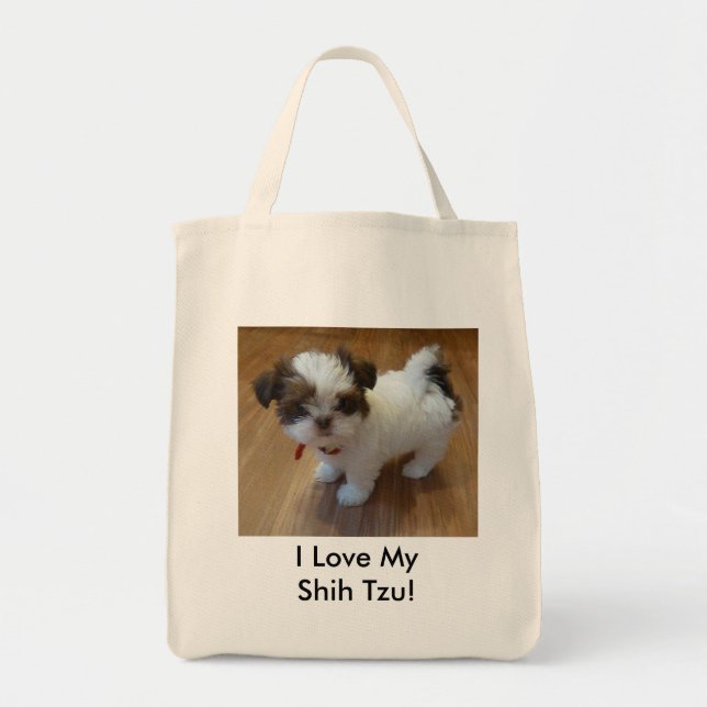 Bolsa Tote Sacola do filhote de cachorro de Shih Tzu (Frente)