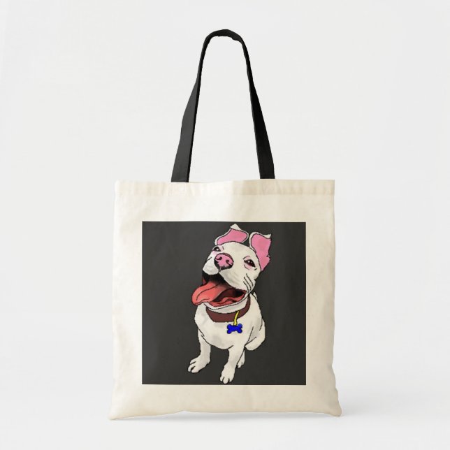 Bolsa Tote Sacola do filhote de cachorro do pitbull (Frente)