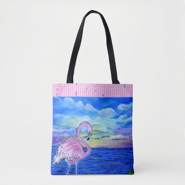 Bolsa Tote Sacola do flamingo (Frente)