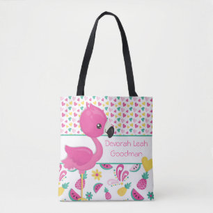 Bolsa Tote Sacola do flamingo - personalizada