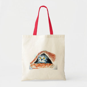 Bolsa Tote Sacola do gato, saco de compras, um gatinho tímid