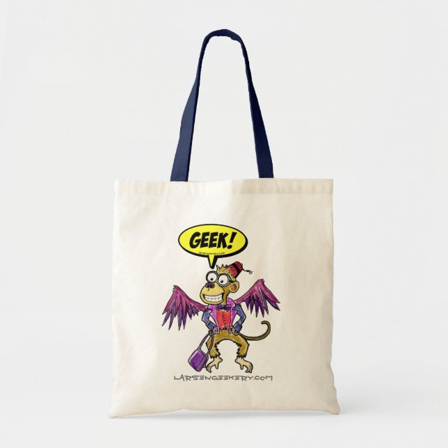 Bolsa Tote Sacola do geek do macaco do vôo (Frente)
