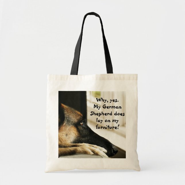 Bolsa Tote Sacola do german shepherd (Frente)