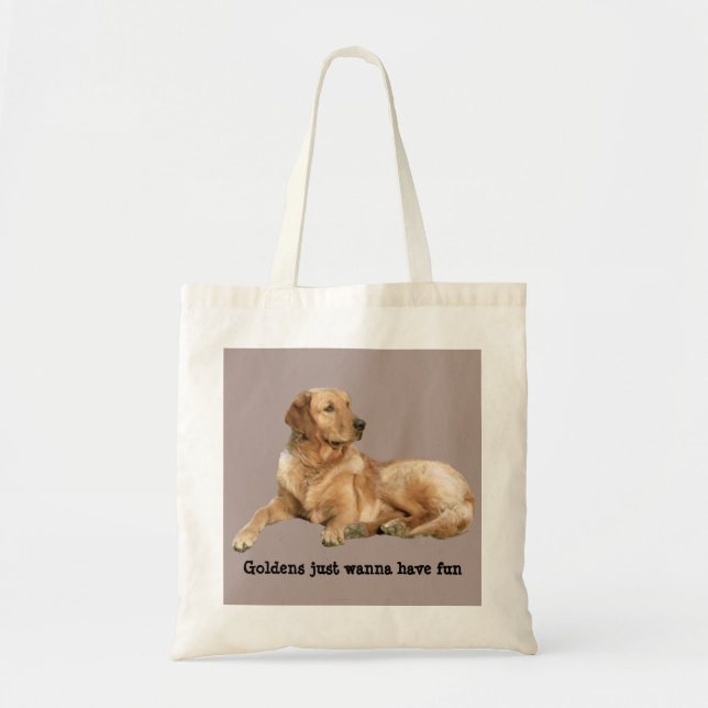 Bolsa Tote Sacola do golden retriever (Frente)