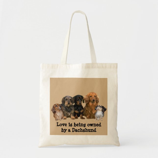Bolsa Tote Sacola do grupo do Dachshund (Frente)