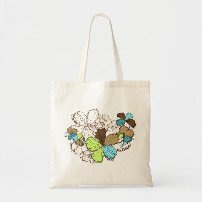 Bolsa Tote Sacola do hibiscus do Doodle (Frente)