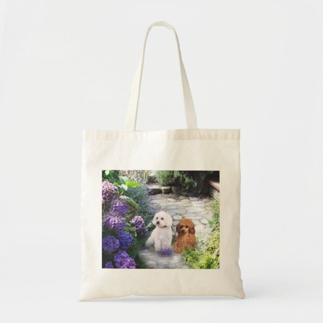 Bolsa Tote Sacola do Hydrangea das caniches (Frente)