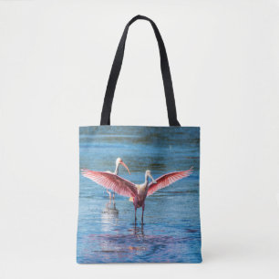 Bolsa Tote Sacola do impressão do Spoonbill róseo toda sobre