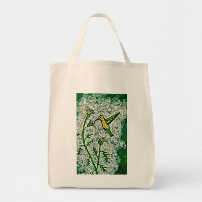 Bolsa Tote Sacola do mantimento com colibri (Frente)