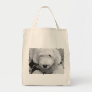Bolsa Tote Sacola do mantimento da foto do cão de carneiros