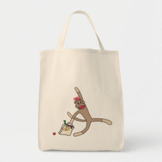 Bolsa Tote Sacola do mantimento do macaco da peúga