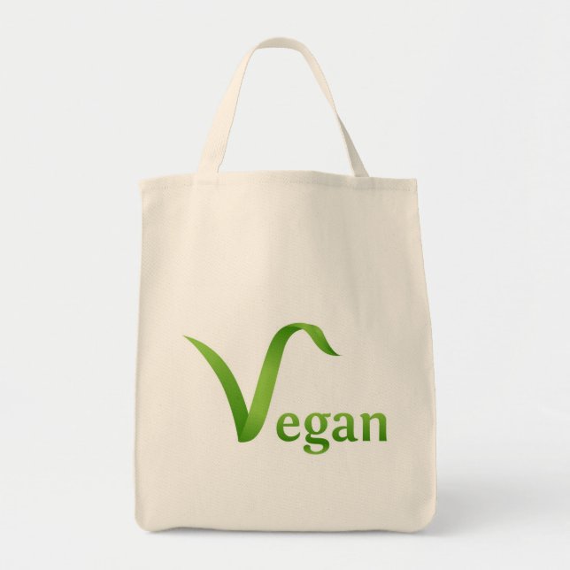 Bolsa Tote Sacola do mantimento do Vegan (Frente)