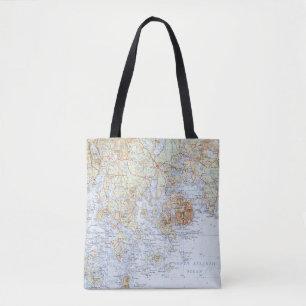 Bolsa Tote Sacola do mapa de Downeast Maine