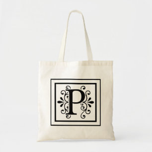 Bolsa Tote Sacola do monograma da letra P