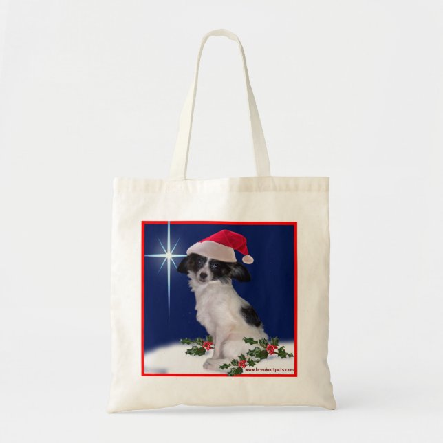 Bolsa Tote Sacola do Natal com feriado Papillon (Frente)