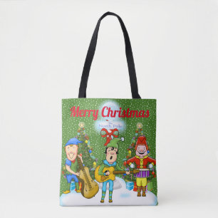 Bolsa Tote Sacola do Natal dos duendes do músico
