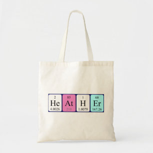 Bolsa Tote Sacola do nome da mesa periódica da urze