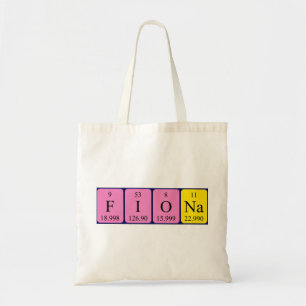 Bolsa Tote Sacola do nome da mesa periódica de Fiona