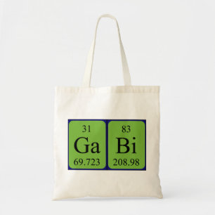 Bolsa Tote Sacola do nome da mesa periódica de Gabi