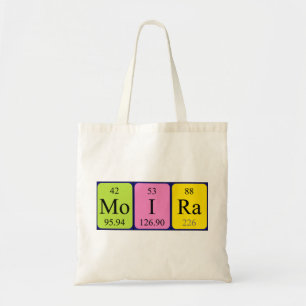 Bolsa Tote Sacola do nome da mesa periódica de Moira