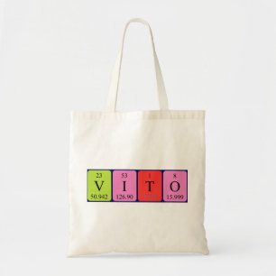 Bolsa Tote Sacola do nome da mesa periódica de Vito