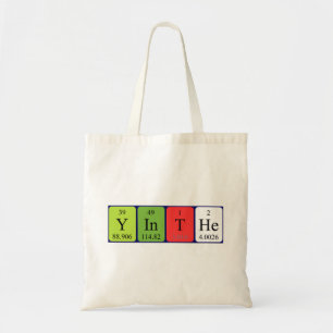 Bolsa Tote Sacola do nome da mesa periódica de Yinthe