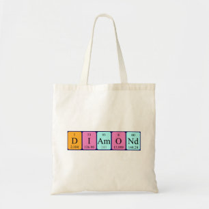 Bolsa Tote Sacola do nome da mesa periódica do diamante