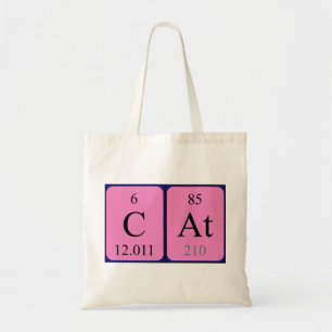 Bolsa Tote Sacola do nome da mesa periódica do gato