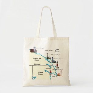 Bolsa Tote Sacola do nordeste dos faróis de Michigan