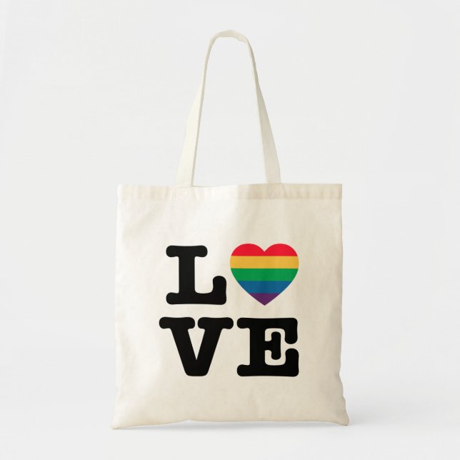 Bolsa Tote Sacola do orgulho do coração do amor (Frente)