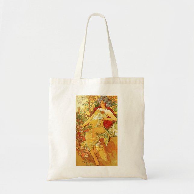 Bolsa Tote Sacola do outono de Alphonse Mucha (Frente)