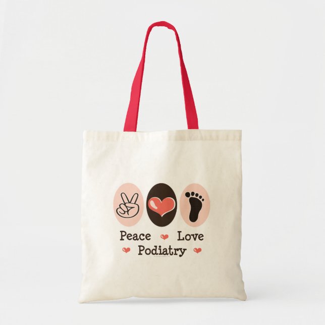 Bolsa Tote Sacola do Podiatrist do Podiatry do amor da paz (Frente)