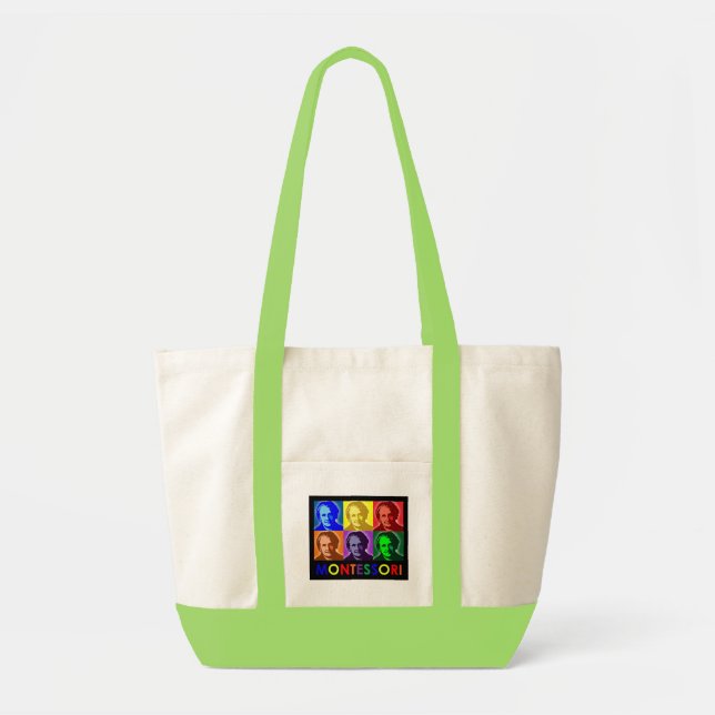 Bolsa Tote Sacola do pop art de Maria Montessori (Frente)