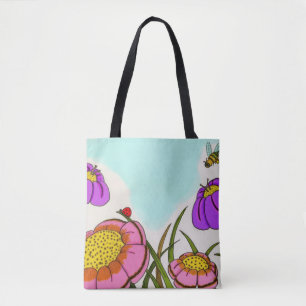 Bolsa Tote Sacola do prado da flor