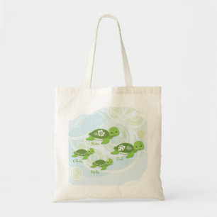 Bolsa Tote Sacola do presente da família   da tartaruga