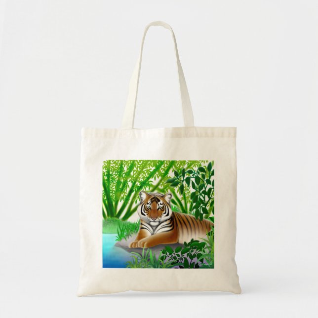 Bolsa Tote Sacola do tigre da selva de Sumatran (Frente)