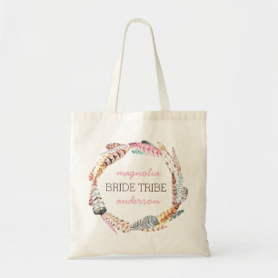 Bolsa Tote Sacola do tribo da noiva das penas para damas de