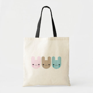 Bolsa Tote Sacola do trio do coelho de Kawaii