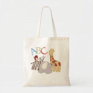 Bolsa Tote Sacola dos animais do alfabeto com letras de ABC