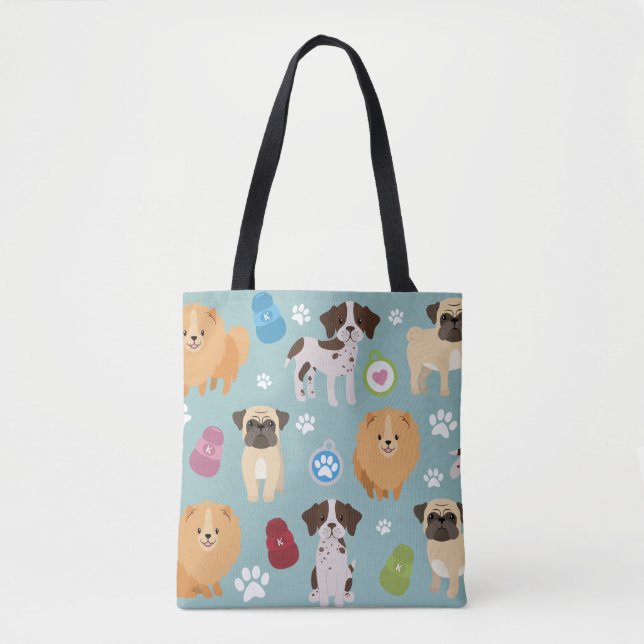 Bolsa Tote Sacola dos cães - grupo 1 do cão (Frente)