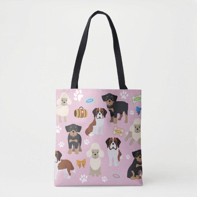 Bolsa Tote Sacola dos cães - grupo 2 do cão (Frente)