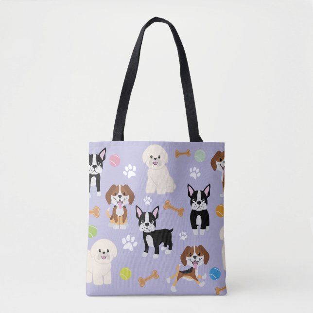 Bolsa Tote Sacola dos cães - grupo 4 do cão (Frente)
