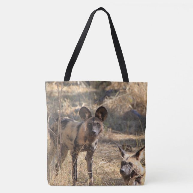 Bolsa Tote Sacola dos cães selvagens (duas fotos diferentes) (Frente)