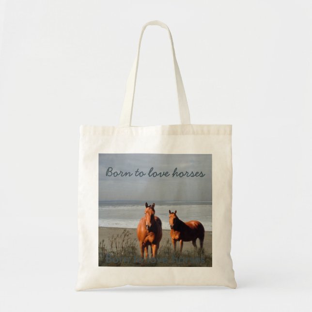 Bolsa Tote Sacola dos cavalos da praia (Frente)