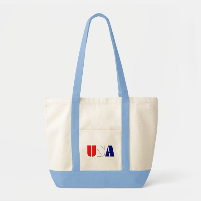 Bolsa Tote Sacola dos EUA com luz - guarnição azul (Frente)