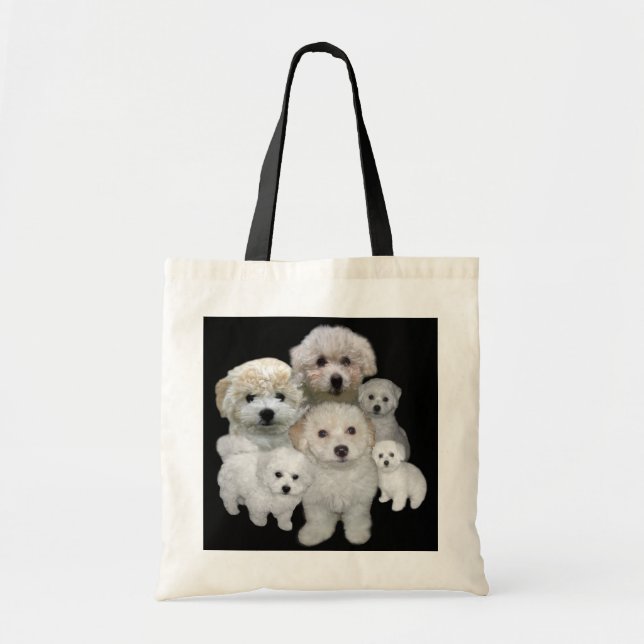 Bolsa Tote Sacola dos filhotes de cachorro de Bichon Frise (Frente)