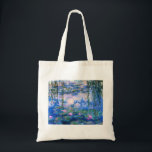 Bolsa Tote Sacola dos lírios de água de Monet<br><div class="desc">Sacola dos lírios de água de Monet. Pintura a óleo em canvas desde 1916. Monet pintou sua lagoa famosa do lírio de água obsessiva durante os anos finais de sua carreira, seleccionando a inspiração da luz do sol e seu efeito de deslocamento na água e as flores e a folha...</div>